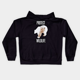 Protect wildlife - polar bear design Kids Hoodie